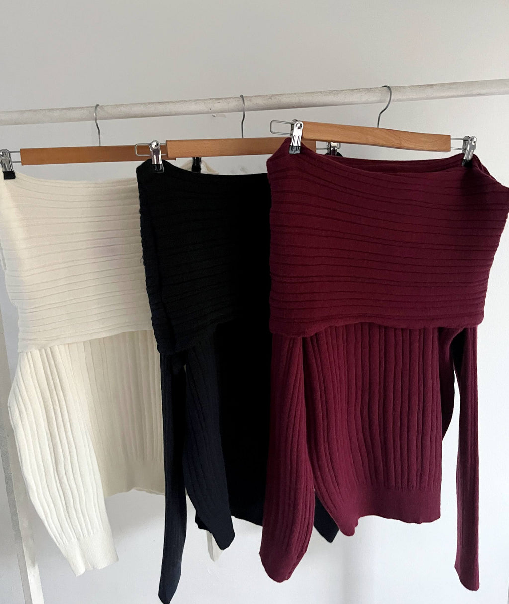 OFF SHOULDER LONG SWEATER