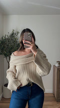 OFF SHOULDER LONG SWEATER