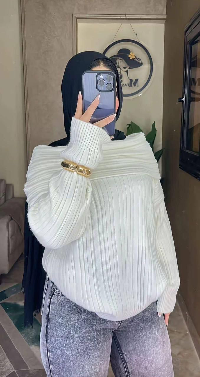 OFF SHOULDER LONG SWEATER